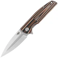 Noże - Nóż składany Bestech Fin Black / Orange / Beige G10, Satin 14C28N (BG34C-1) - miniaturka - grafika 1
