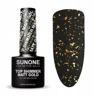 Sunone Lakiery hybrydowe 5ml Top shimmer matt gold - Lakiery hybrydowe - miniaturka - grafika 1