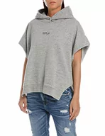 Swetry damskie - Replay Damski sweter W3733A, M21 ciemnoszary melanż, S, M21 Dark Grey Melange, S - miniaturka - grafika 1