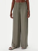 Spodnie damskie - Calvin Klein Swimwear Spodnie materiałowe KW0KW02823 Zielony Relaxed Fit - miniaturka - grafika 1