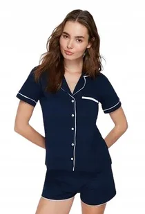 TRENDYOL GRANATOWA PIŻAMA DAMSKA KOSZULOWA KRÓTKI RĘKAW 36 5AA - Piżamy damskie TRENDYOL GRANATOWA PIŻAMA DAMSKA KOSZULOWA KRÓTKI RĘKAW 36 5AA - Piżamy damskie - miniaturka - grafika 1