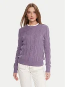 Swetry damskie - Tommy Hilfiger Sweter WW0WW43586 Fioletowy Regular Fit - miniaturka - grafika 1