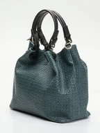 Torebki damskie - Victor & Hugo Paris Skórzana torebka "Reina" w kolorze ciemnozielonym - 33 x 31 x 16 cm - miniaturka - grafika 1