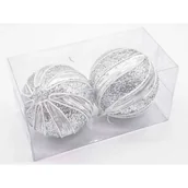 Bombki - Bombki styropianowe 10 cm srebrne 2 szt. - miniaturka - grafika 1