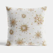 Pościel - Poszewka Dekoracyjna Złote Śnieżynki Velvet 40X40 Cm - miniaturka - grafika 1