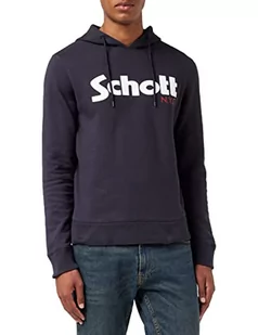 Schott NYC Męska bluza z kapturem Swhood, Niebieski (granatowy), 3XL - Bluzy męskie - miniaturka - grafika 1