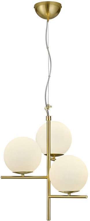 Lampa wisząca Trio Loftowa LAMPA wisząca NYXIS DL308302000 Trio szklana OPRAWA zwis kule mosiądz białe