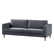 Pokrowce na meble - Dekoria Pokrowiec na sofę Karlstad 3-osobową nierozkładaną krótki grafitowy szary Sofa Karlstad 3-osobowa Velvet 615-704-12 - miniaturka - grafika 1