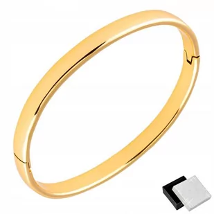 Złota Bransoletka Damska Sztywna Ze Stali Chirurgicznej 18k Prezent+gratis - Bransoletki - miniaturka - grafika 1