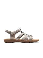 Sandały damskie - Clarks Skórzane sneakersy "Elizabelle Sky" w kolorze szarym - miniaturka - grafika 1
