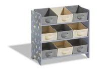 Półki i regały dla dzieci - LIVARNO home Regał z 9 wyjmowanymi tekstylnymi pojemnikami Dinozaur/ szary - miniaturka - grafika 1