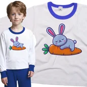Piżamy dla dziewczynek - Piżama dziecięca Królik Zając Tulący Wielką Marchew Dzień Marchewki 98/104 - VoloDonum - miniaturka - grafika 1