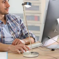 Lampy stojące - Top Light Lampa stołowa LED Puk Table Single nikiel matowy - miniaturka - grafika 1