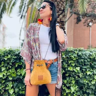 Torebki damskie - Mały worek Mili Glam Bag 2 - musztardowy - miniaturka - grafika 1