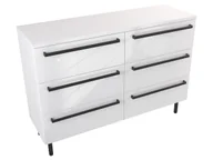 Szafki łazienkowe - Szafka Stojąca Z Blatem ATH 120 cm S Prawa - Biały Wysoki Połysk - Uchwyty Czarne Matowe - miniaturka - grafika 1