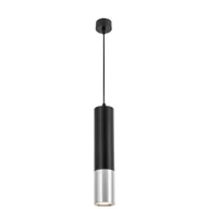 Lampy sufitowe - NOWOCZESNA LAMPA WISZĄCA CZARNO-CHROMOWANA TUBA LINEO W1 - miniaturka - grafika 1