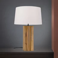 Lampy stojące - Lampa stołowa Dallas z kwadratową drewnianą stopą - miniaturka - grafika 1
