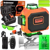 Poziomice laserowe - Zestaw Poziomica laserowa Heckermann 16 linii 4DH NOWA + tarcza + okulary - miniaturka - grafika 1