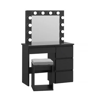 Czarna toaletka z taboretem - Vivo - Toaletki - miniaturka - grafika 1