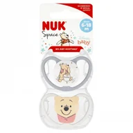 Smoczki uspokajające - Nuk Smoczek uspokajający silikonowy 6-18 mies. Space Disney Kubuś Puchatek 10736941 2 szt. - miniaturka - grafika 1