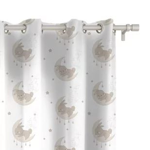 Zasłona dla dzieci BUNNY BLISS wzór D247 | księżycowe zajączki 150 x 260 cm tkanina standard - Firany i zasłony dla dzieci - miniaturka - grafika 1