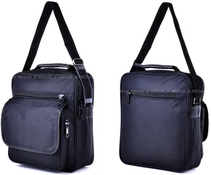 G1-16 CZARNA TORBA MĘSKA NA RAMIĘ DO PRACY PIONOWA TECZKA BHP 31x37x18cm 9L - Teczki i aktówki - miniaturka - grafika 1