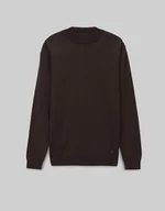 Swetry męskie - Sweter gładki golf grotte brązowy (br2) - miniaturka - grafika 1