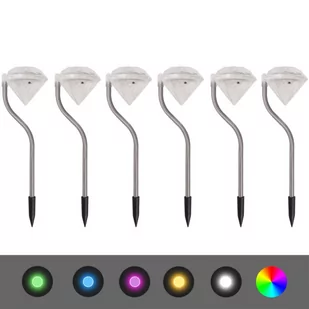 vidaXL Lampki solarne ogrodowe LED 6 szt, 9x7,8x29,5 cm - Lampy ogrodowe - miniaturka - grafika 1
