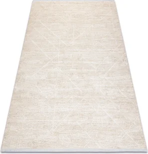 Dywan DUKE 51533 krem - Geometryczny, strukturalny, bardzo miękki, frędzle beżowy 140x190 cm - Dywany - miniaturka - grafika 1