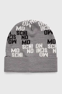 Moschino czapka wełniana kolor szary wełniana - Czapki damskie - miniaturka - grafika 1