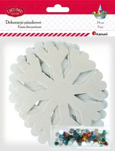 TITANUM Śnieżynka z pianki 14cm 5szt - Pasmanteria - miniaturka - grafika 2