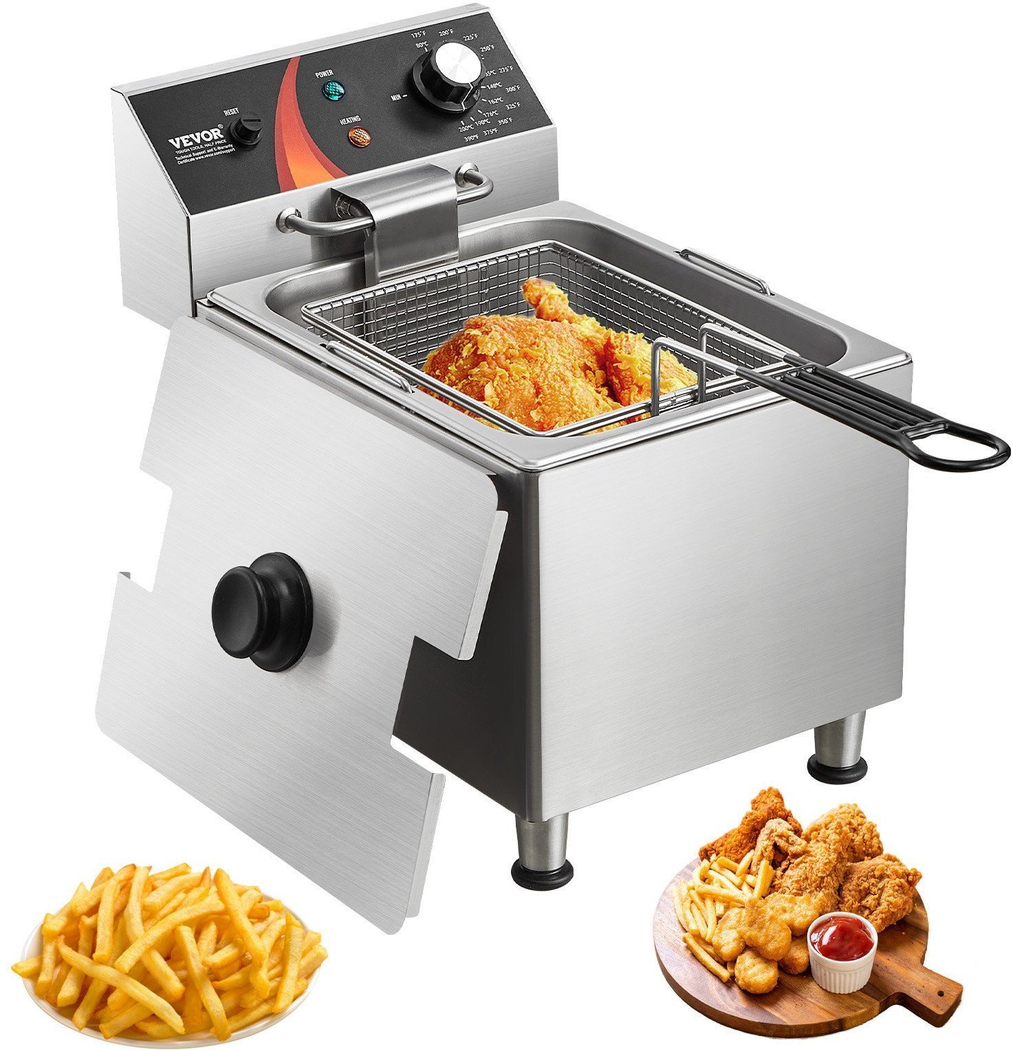 VEVOR Frytkownica elektryczna nastawna 1-komorowa gastronomiczna 9 L