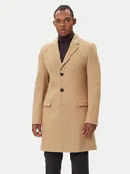 Płaszcze męskie - HUGO Płaszcz wełniany Migor2541 50546528 Beżowy Slim Fit - miniaturka - grafika 1