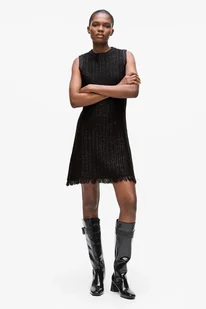 Karl Lagerfeld sukienka kolor czarny mini rozkloszowana A4W13032 - Sukienki - miniaturka - grafika 1