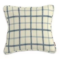 Poszewki na poduszki - Dekoria Poszewka Gabi na poduszkę ecru tło niebieska kratka 60 × 60 cm Avinon 122-131-66 - miniaturka - grafika 1