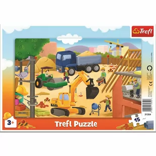 Trefl Puzzle 15 Ramka płaskie Budowa Maszyny Pojaz - Puzzle - miniaturka - grafika 2