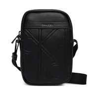 Torby męskie - Saszetka Calvin Klein Emblem Aop Emboss Slim Reporter LV04D3371G Czarny - miniaturka - grafika 1