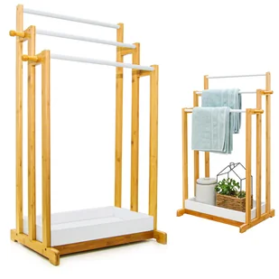 3-drążkowy bambusowy wieszak na ręczniki 45x35x84 Drewniany wieszak łazienkowy na ręczniki - wolnostojący - Ręczniki 3-drążkowy bambusowy wieszak na ręczniki 45x35x84 Drewniany wieszak łazienkowy na ręczniki - wolnostojący - Ręczniki - miniaturka - grafika 1
