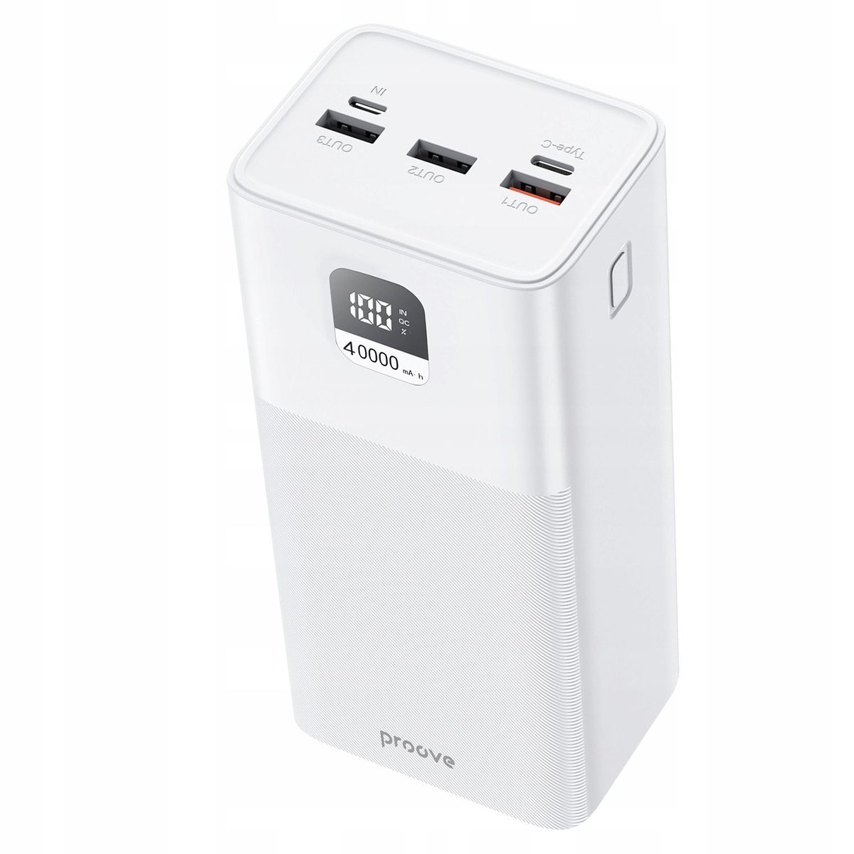 Mocny Powerbank Podróżny 40000mah 100w 3x Usb Usb-a 1x Usb-c Type-c Proove / Pbgi99320002 Giant / Biały