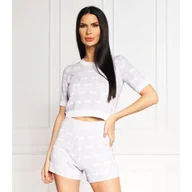 Bluzki damskie - Pinko Bluzka MODESTO MAGLIA JACQUARD MONOGR | Cropped Fit - miniaturka - grafika 1