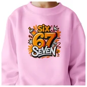 Bluzy dla dziewczynek - BLUZA DZIECIĘCA 67 SIX SEVEN VIRAL DLA CHŁOPCA DZIEWCZYNKI 134-140 - miniaturka - grafika 1