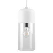Lampy sufitowe - Beliani Lampa wisząca Lampa wisząca szklana biała PURUS 63404 - miniaturka - grafika 1