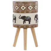 Donice - Doniczka na stojaku 30 x 30 x 31 cm beżowo-brązowa ACHILIO - miniaturka - grafika 1