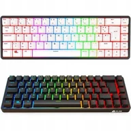 Klawiatury - KLAWIATURA MECHANICZNA BEZPRZEWODOWA QWERTZ RGB 60% DIY BLACK-WHITE - miniaturka - grafika 1