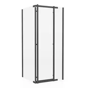 Kabiny prysznicowe - Kabina prysznicowa Titanium Open 80x80 cm czarna Durasan - miniaturka - grafika 1