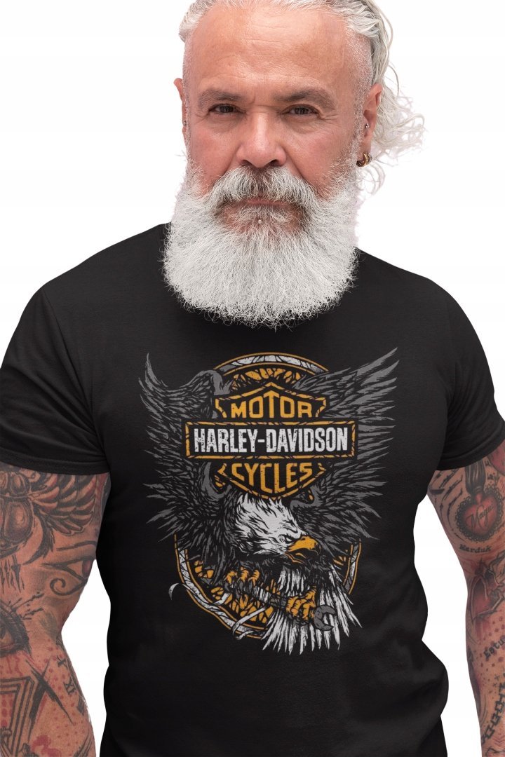 HARLEY DAVIDSON T-SHIRT z nadrukiem męski KOSZULKA MOTOCYKLOWA NA MOTOR M