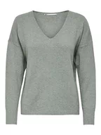 Swetry damskie - Only Onlrica Life L/S V-Neck Sweter Knt Noos Sweter Sweter Damski, Chinois Greenddetails: Mélange, XXS - miniaturka - grafika 1