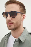 Okulary przeciwsłoneczne - Emporio Armani okulary przeciwsłoneczne męskie kolor granatowy - miniaturka - grafika 1
