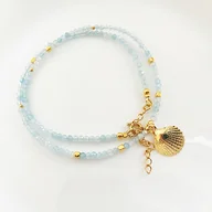 Naszyjniki - Naszyjnik AKWAMARYN, kamienie naturalne choker - miniaturka - grafika 1