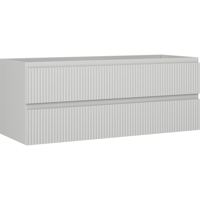 Mexen Rivel szafka łazienkowa podumywalkowa 120 cm, 2 szuflady, ryflowana , szara mat - 91A20-12047-2-BFF62
